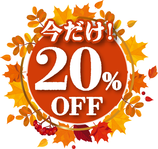 今だけ20%OFF