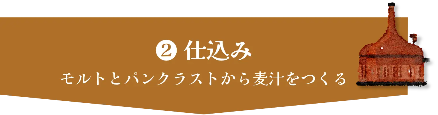 ❷ 仕込み　モルトとパンクラストから麦汁をつくる