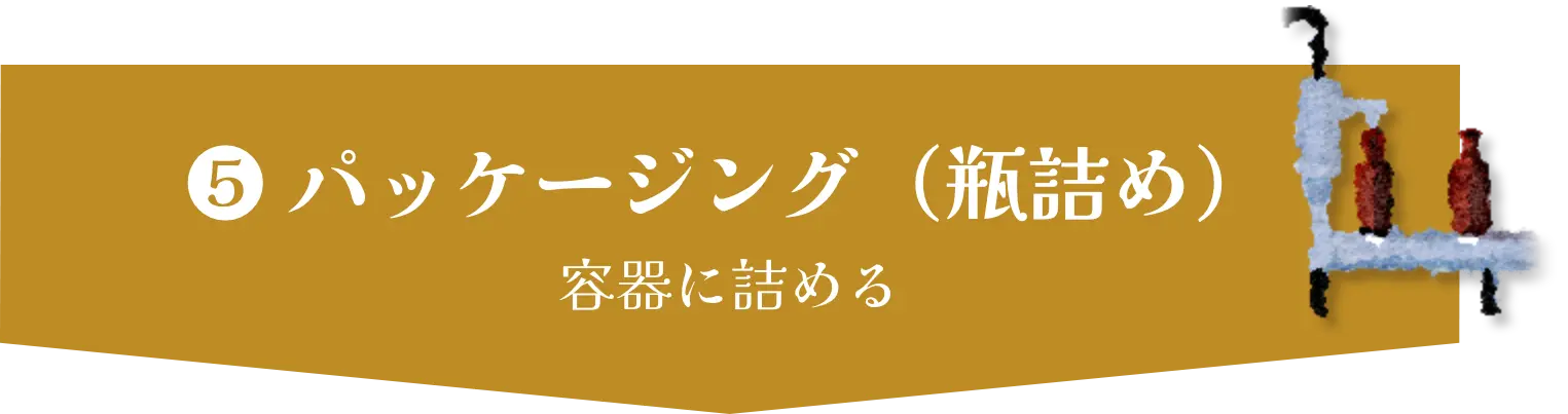 ❺ パッケージング（瓶詰め）　容器に詰める