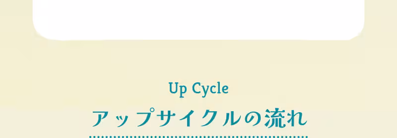 Up Cycle アップサイクルの流れ